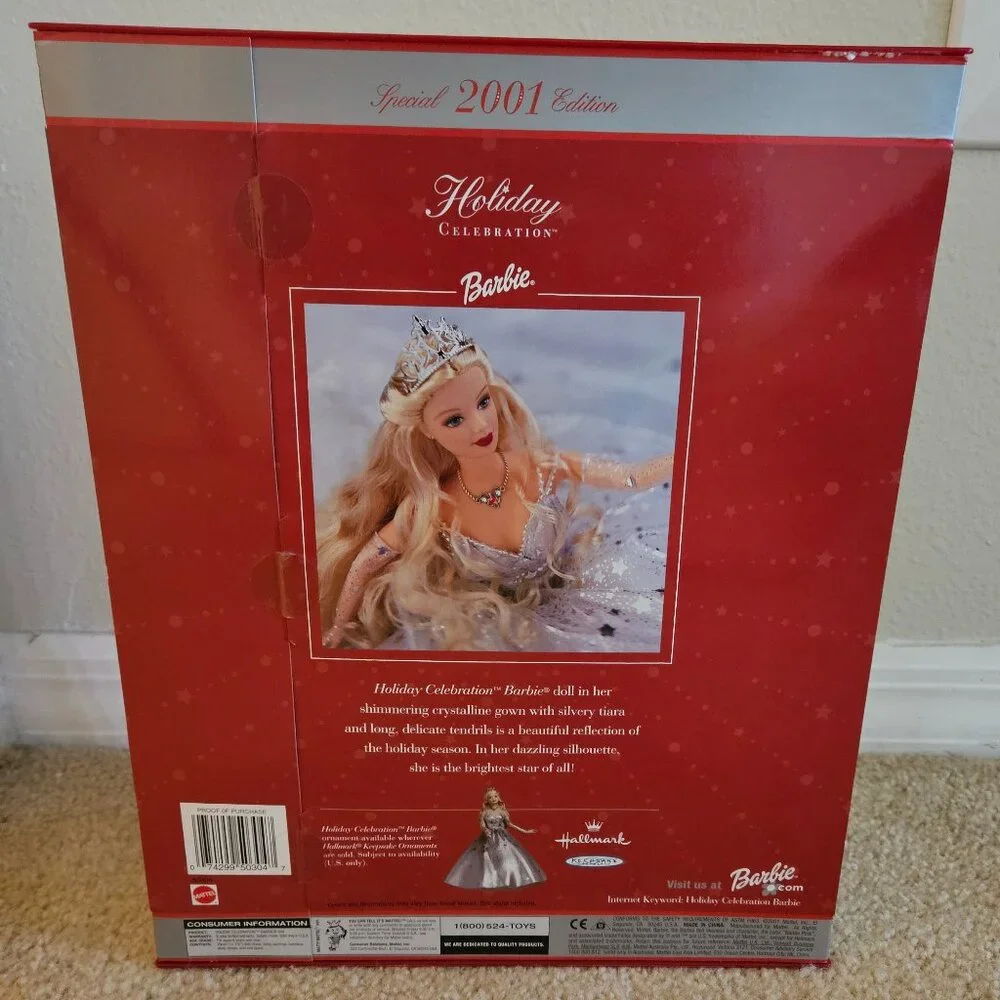 NRFB MATTEL 2001 HAPPY HOLIDAYS CELEBRATION SPECIAL EDITION BARBIE DOLL 50304
